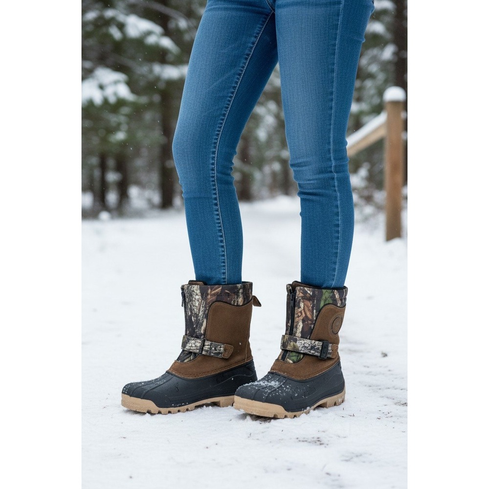 Ozark Trail Camo Snow Boots Waterproof Winter Duck Boots Size 6 -5F Rated